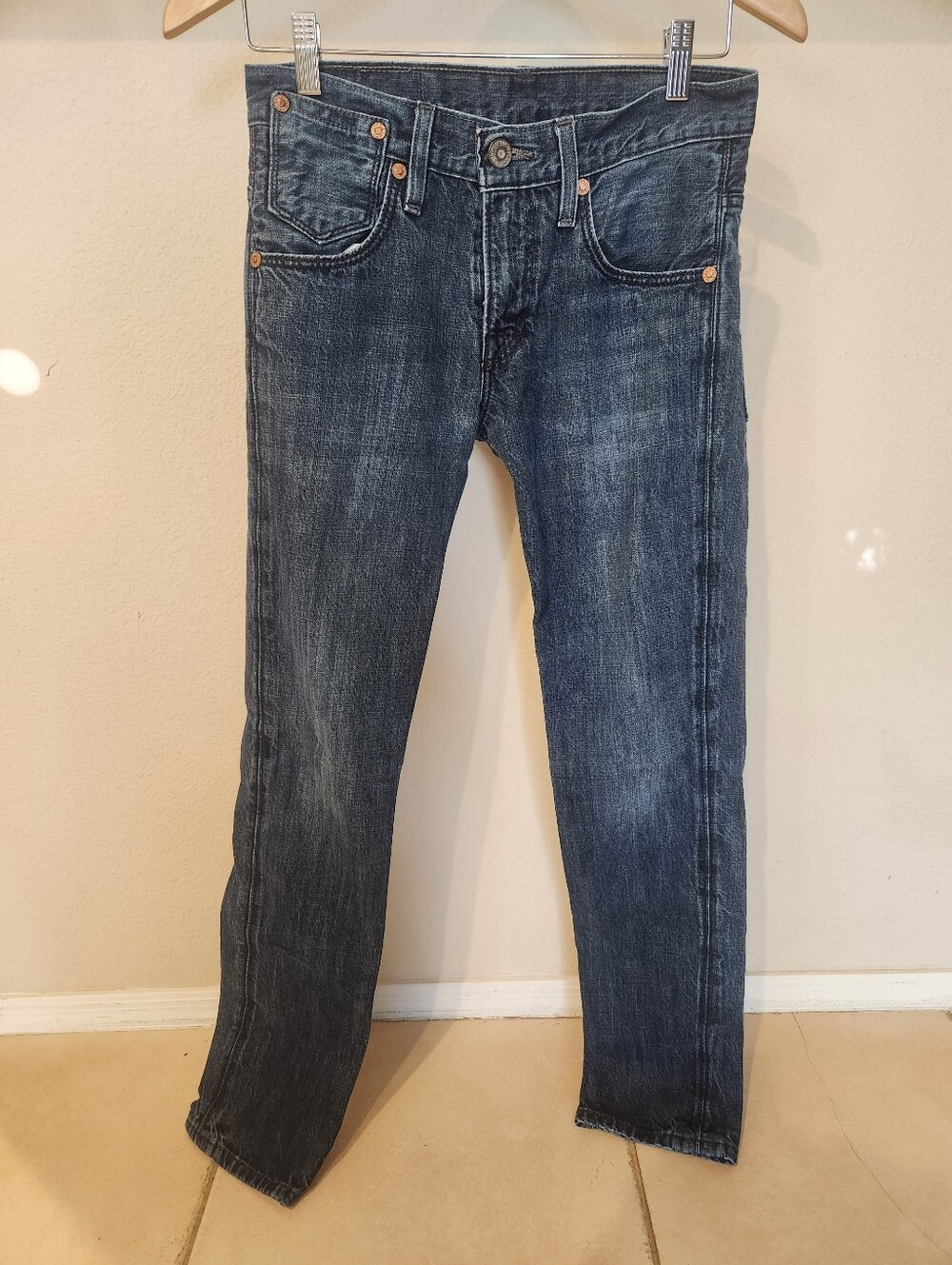 Levi's Men's Straight Jeans in Dark Blue Wash